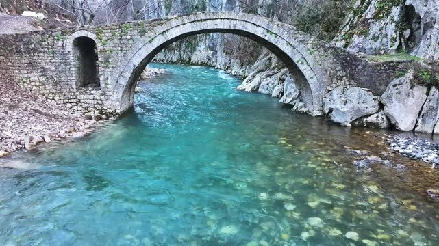 Albania "Ura e Vash&euml;s" Vasha Bridge Old stone bridge in Mat rivers