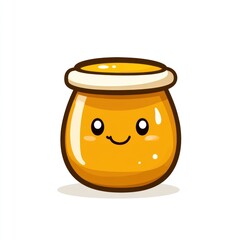 Cute Honey Jar Cartoon Illustration