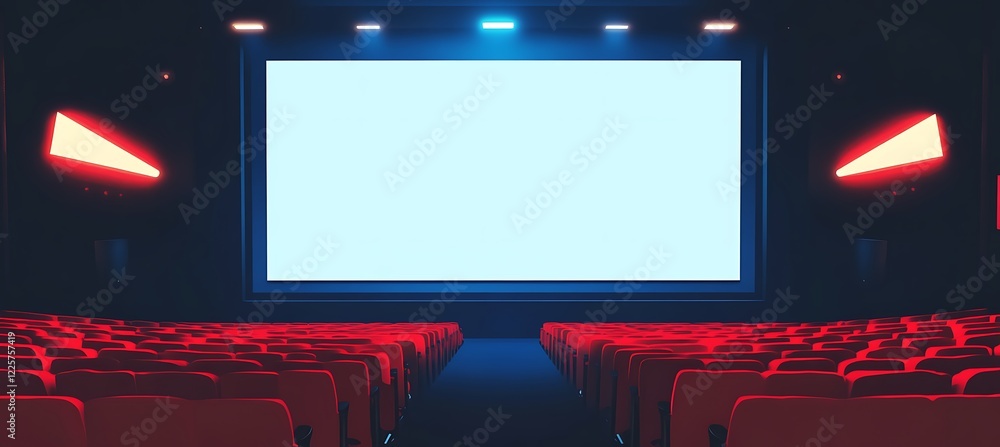 Poster a business presentation with a large screen and clear area for text