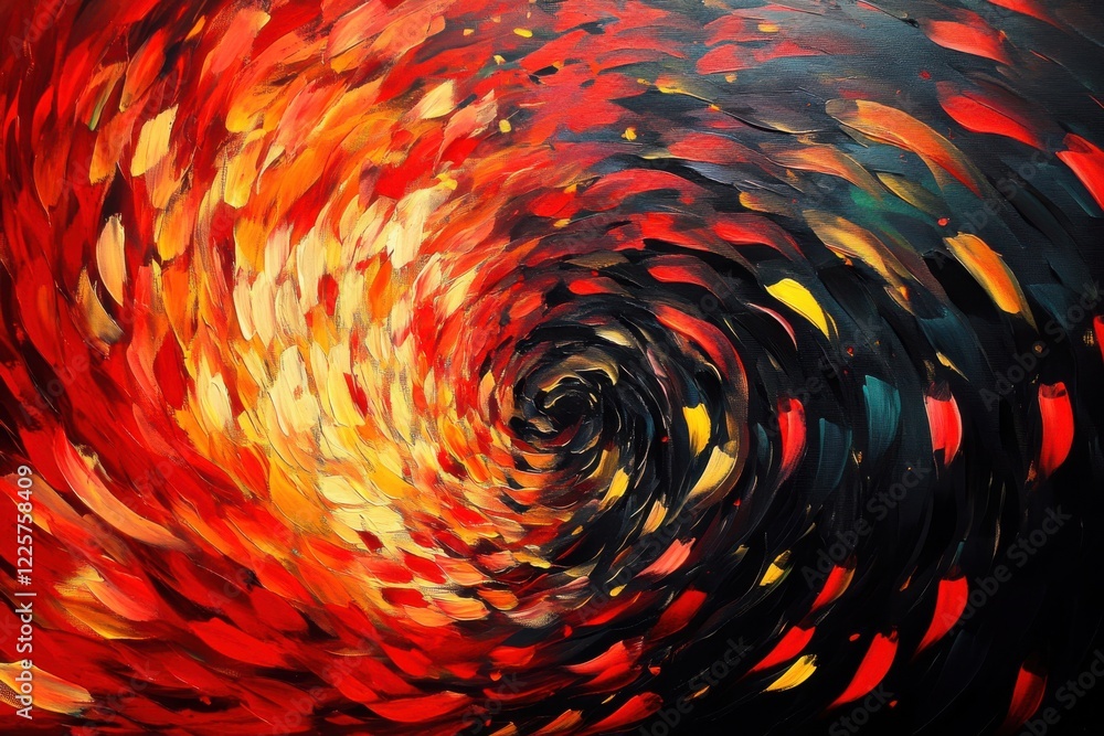 Aufkleber vibrant abstract patterns showcasing swirling red and yellow lights bursting with dynamic energy and