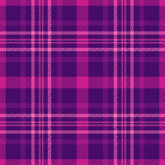 Vibrant purple and pink plaid pattern.  Perfect for fashion, textile, or web design projects needing a bold, stylish texture. Seamless repeat design offers endless possibilities.