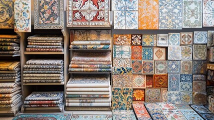Diverse array of Portuguese tilesshowcasing intricate patterns and vibrant colors that reflect centuries of cultural heritage and artistic craftmanship