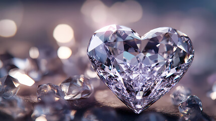 Fototapeta premium close low beautifully heart diamond