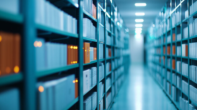 Server Room with Medical Coding and Data Processing System - Powered by Adobe