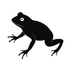 A frog silhouette design on a white background