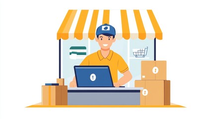 Start Up Business or small SME business owners open an office at home conduct online business and check product stock before sending products according orders customers who order products online