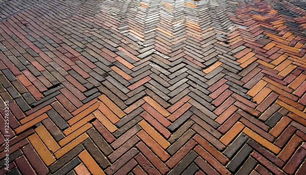 Poster Stunning Herringbone Pattern Paving with Seamless Texture Closeup View of Intricate Design Elements Showcasing Modern Architectural Aesthetics