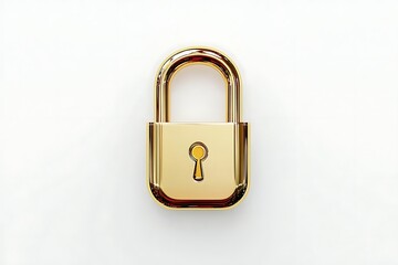 Naklejka premium Golden lock icon with glowing edges