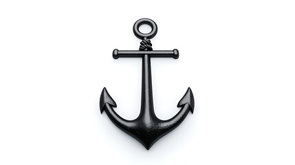 Anchor icon with metallic gray finish and rope details