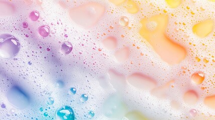 Abstract background foam texture pastel color with bubble top view

