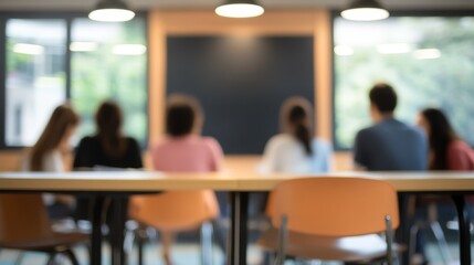 Blur image parent of student and teachers are meeting use for background