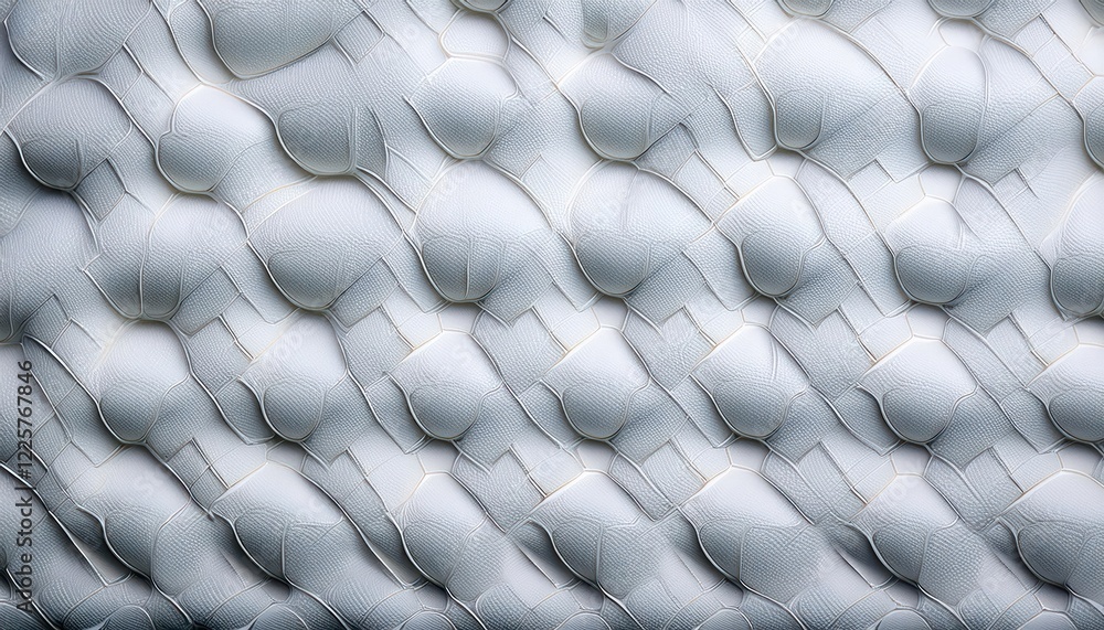 Poster stunning seamless grid pattern 3d abstract artwork, depicting intricate white plastic geometry in a 