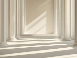 Elegant White Columns Classical Architecture Interior Design