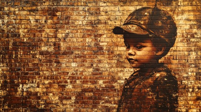 Graffiti on the bricks wall urban picture