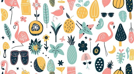 Cute summer clipart set