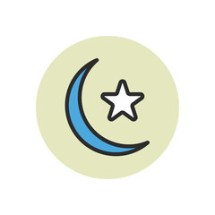 Cresent Moon icon vector stock illustration