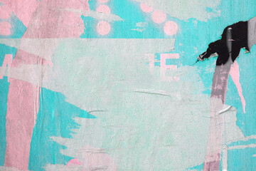 Old pink green white blank grunge posters backgrounds creased crumpled paper backdrop surface...