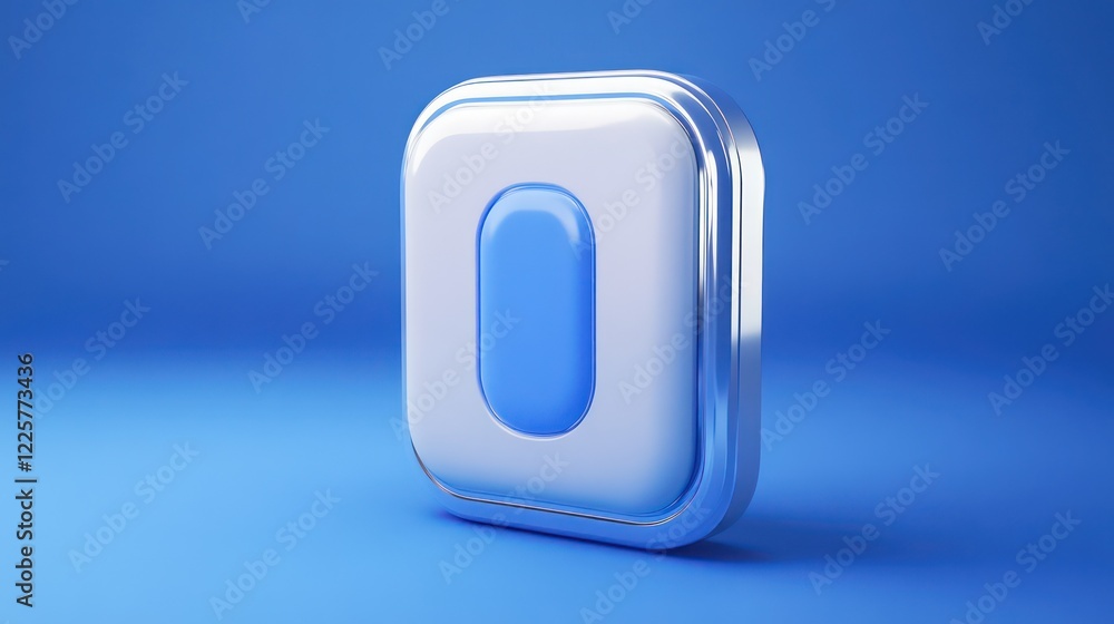 Poster 3d fingerprint access control device authorization personal icon isolated on blue background. 3d ren