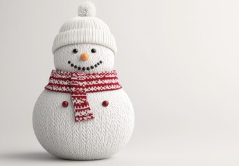 Charming snowman winter wonderland gigapixel render cozy atmosphere front view holiday spirit
