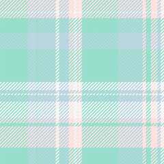 Pastel plaid pattern in soft mint green, light blue, and pink.  Perfect for textile design, fashion, scrapbooking, or website backgrounds.