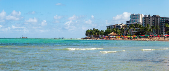 panorâmica da praia de ponta verde maceio alagoas brasil  pajuçara