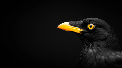 Fototapeta premium a black crow on a black background, clean design