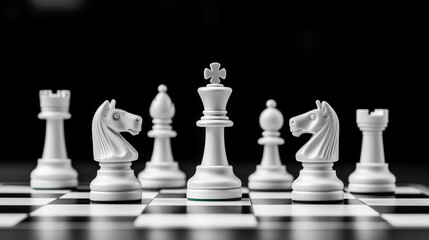 a black and white chessboard with pieces