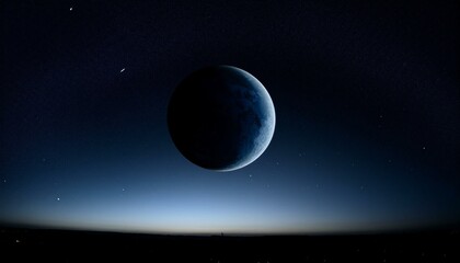 Fototapeta premium 어두운 하늘을 배경으로 한 행성의 밤 장면