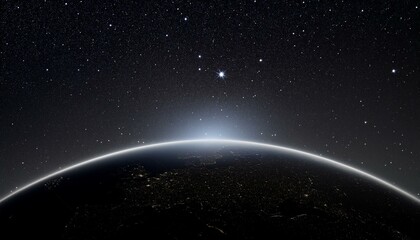 Obraz premium 어두운 하늘을 배경으로 한 행성의 밤 장면