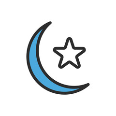 Cresent Moon icon vector stock illustration