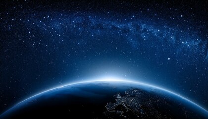 Fototapeta premium 어두운 하늘을 배경으로 한 행성의 밤 장면