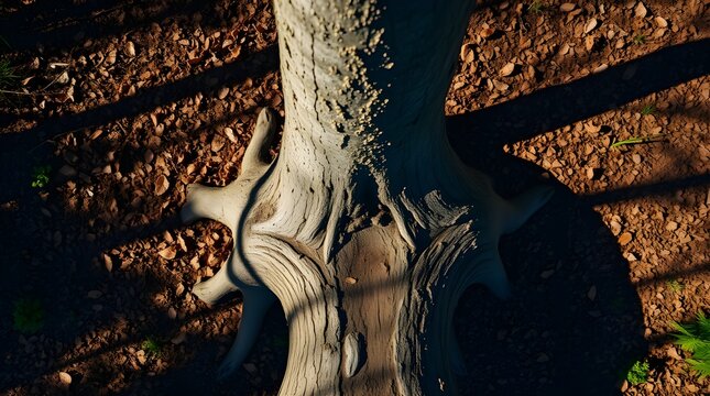 Cut logs and stumps in a forest highlight sustainable logging practices