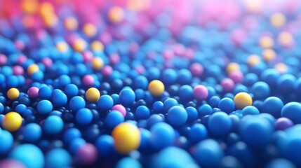 Colorful blue blurry dots at abstract background 3D rendering