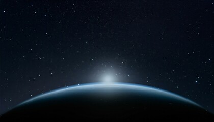 Fototapeta premium 어두운 하늘을 배경으로 한 행성의 밤 장면