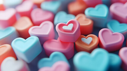 Obraz premium social media like notification icon with heart symbol. Social media success concept - 3d rendering