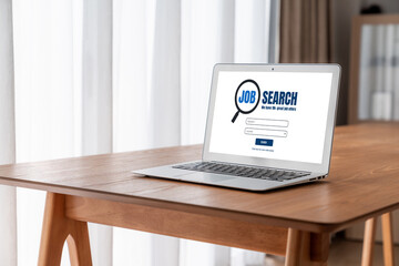 Online job search on modish website for worker to search for job opportunities on the recruitment internet network