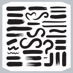 Black Paint, Ink Brush Strokes, and Grunge Textures for Dynamic Design Elements