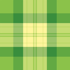 Checks plaid seamless tartan, basic textile check vector. Production pattern texture background fabric in green and lime colors.