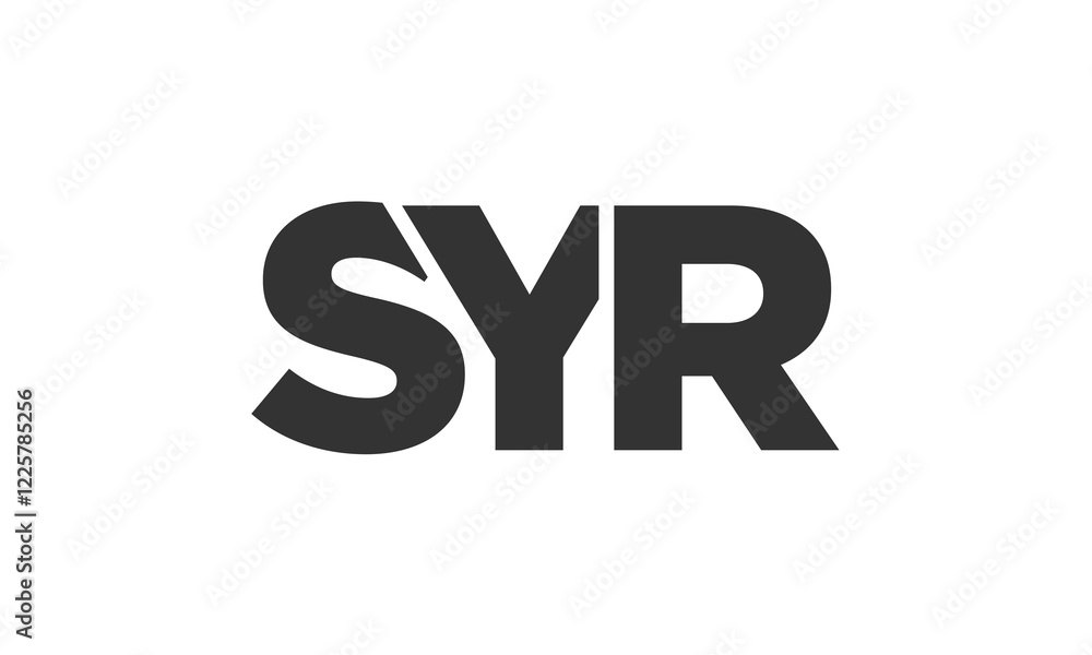 Poster SYR logo design template with strong and modern bold text. Initial based vector logotype featuring simple and minimal typography. Trendy company identity.