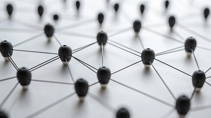 Triangular space background with polygonal white design and plexus effect, 3D rendered