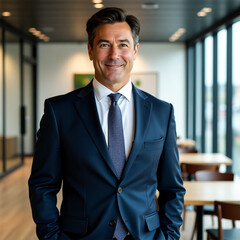 Fototapeta premium successful businessman on the background of the office.
