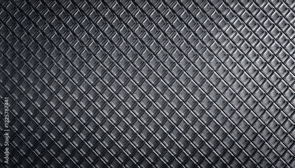 Poster striking gray metal knurl texture image rhombus patterns and touchable knurling on a dark backdrop, 