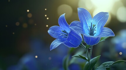 Campanula in spring beautiful blue bellflower