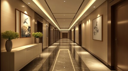 Obraz premium Medical modern inerior of corridor in hospital Healthcare clinical interior in corridor