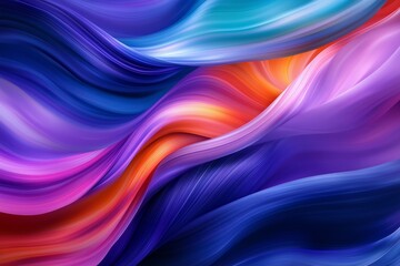 Fototapeta premium Waves of glowing energy flow through vibrant space, creating swirling motion and vibrant transformation. Luminous waves blend with radiant hues, expands into futuristic waves