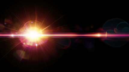 Obraz premium Lense flare overlay on black background. The background can be remove with a blending mode like screen