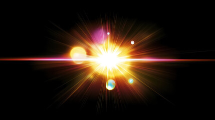 Obraz premium Lense flare overlay on black background. The background can be remove with a blending mode like screen