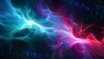 Obraz premium 오로라보다 화려한 색상의 플라즈마 구름이 우주를 채운 장면