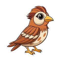 Birds Vector Illustrations with White Background - Cartoons, Clipart, Line Art Designs