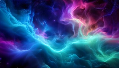 Obraz premium 오로라보다 화려한 색상의 플라즈마 구름이 우주를 채운 장면